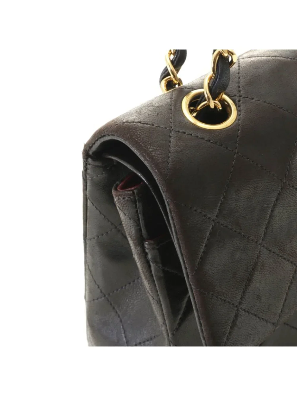 Chanel Quilted Double Flap Bag 23 Black Lambskin